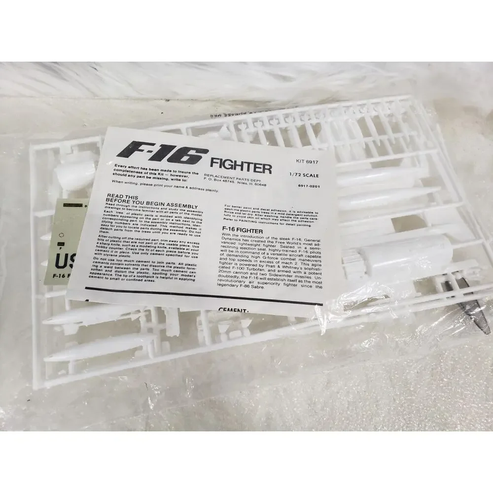 NEW‎ SEALED BAG Vintage F-16 Fighter Scale 1/72 Plastic Model Kit 6917